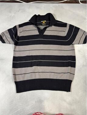Vintage late 90s / early 2000s "FB County" CharlieBrown Striped Knit Shirt, sz M
